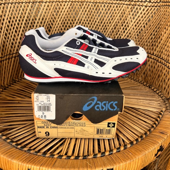 ASICS GN215 Hyperendurance Track Spikes Cleats Dark Blue/White Men’s Size 9 - Picture 4 of 7